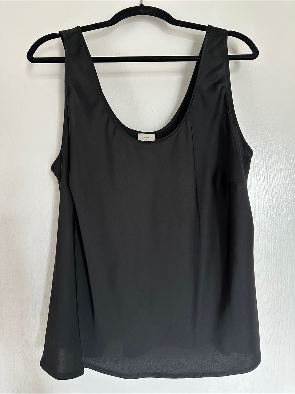 a new day Black Silky Tank Top
